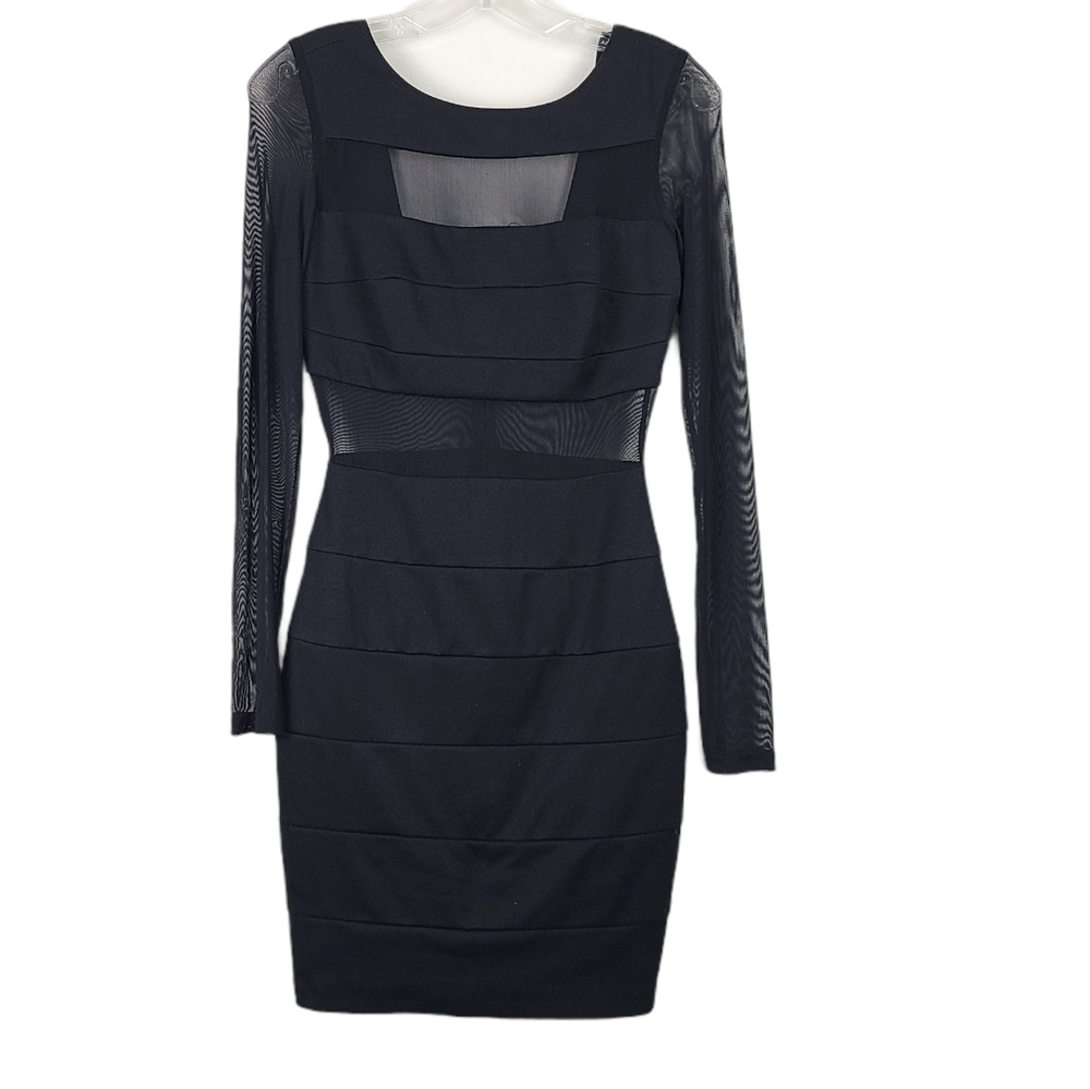 Ark & Co Black Mesh‎ Banded Mini Dress - Small